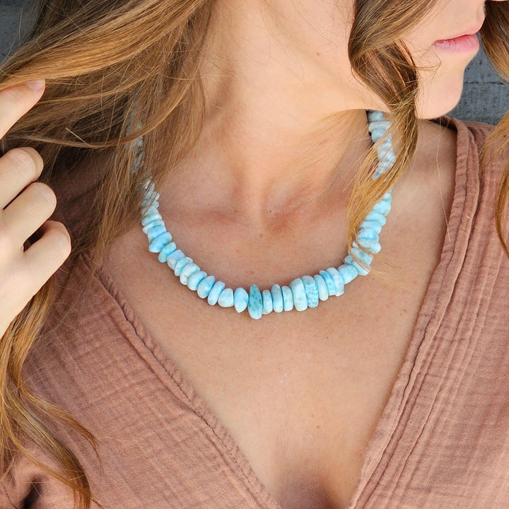 Larimar Bead Necklace
