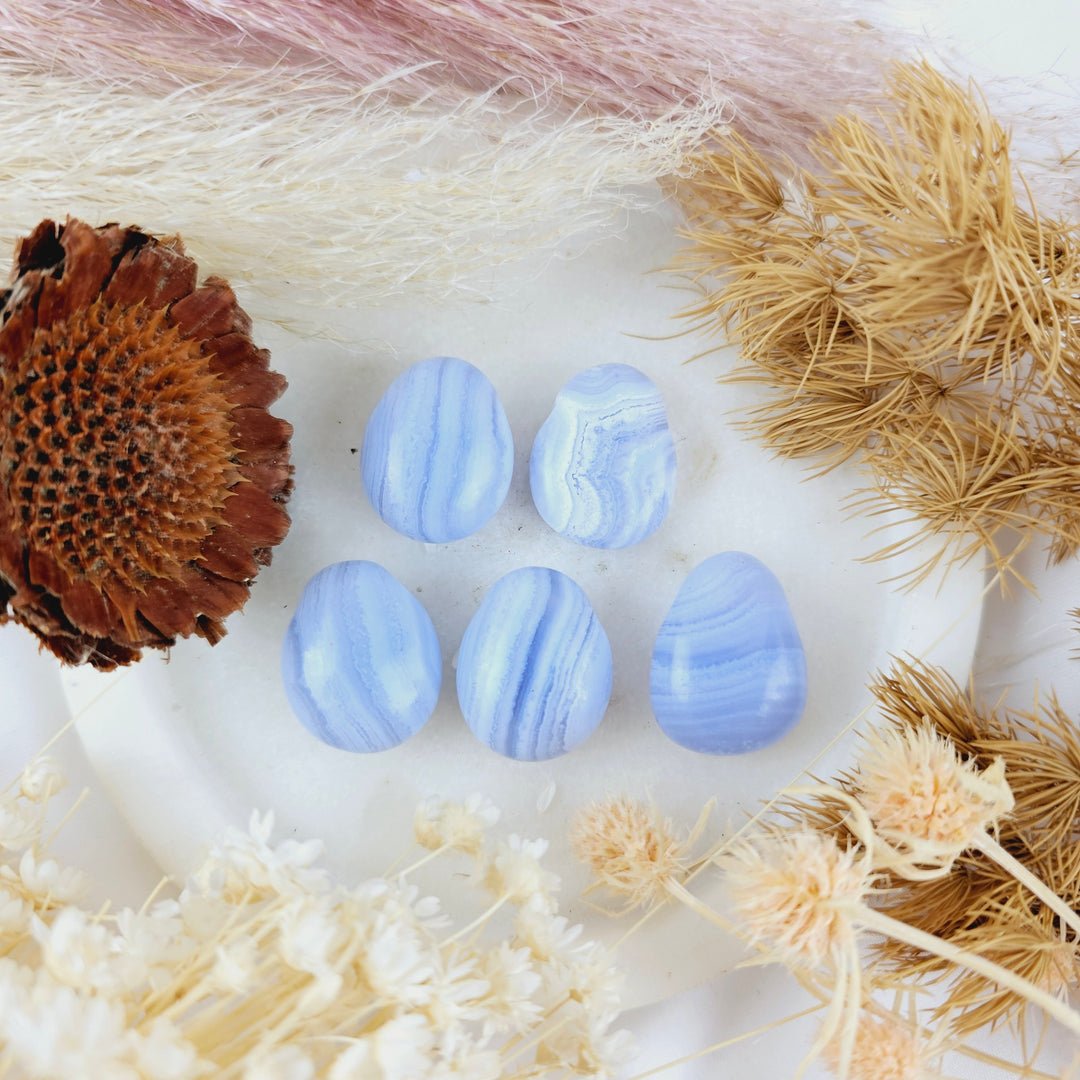 Blue Lace Agate Tumbled Pendant