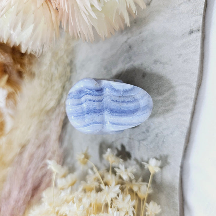 Blue Lace Agate Skull