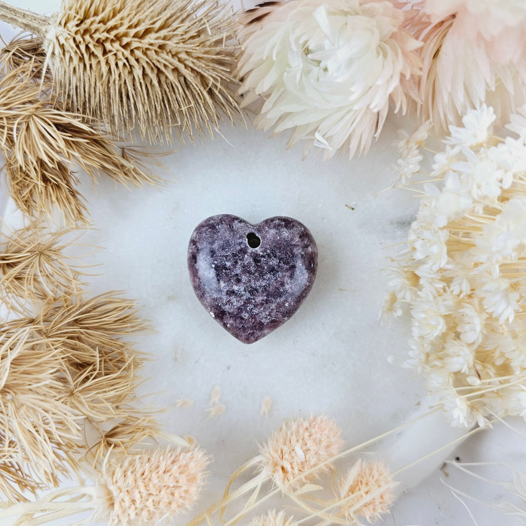 Lepidolite Heart Pendant