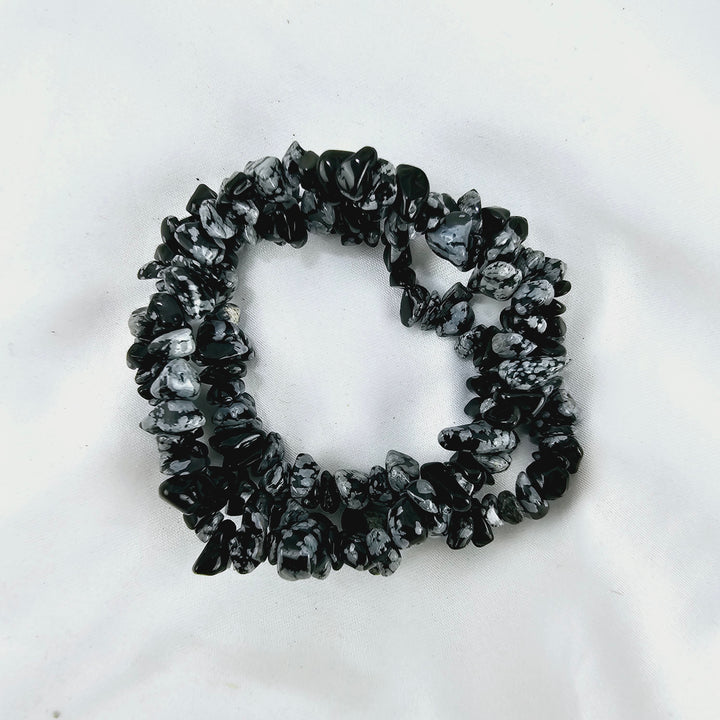 Snowflake obsidian bracelet - Chip