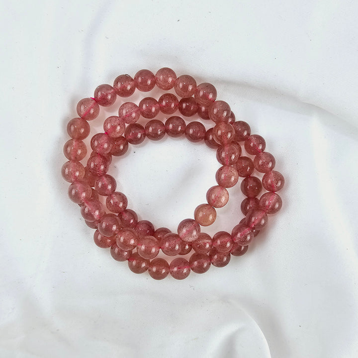 Strawberry Quartz Bracelet - 8mm