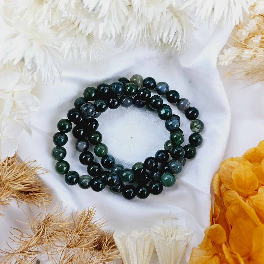 Moss Agate Bracelet - 8mm