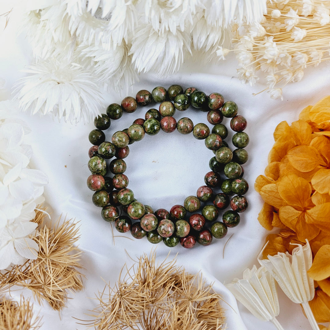 Unakite Jasper Bracelet - 8mm