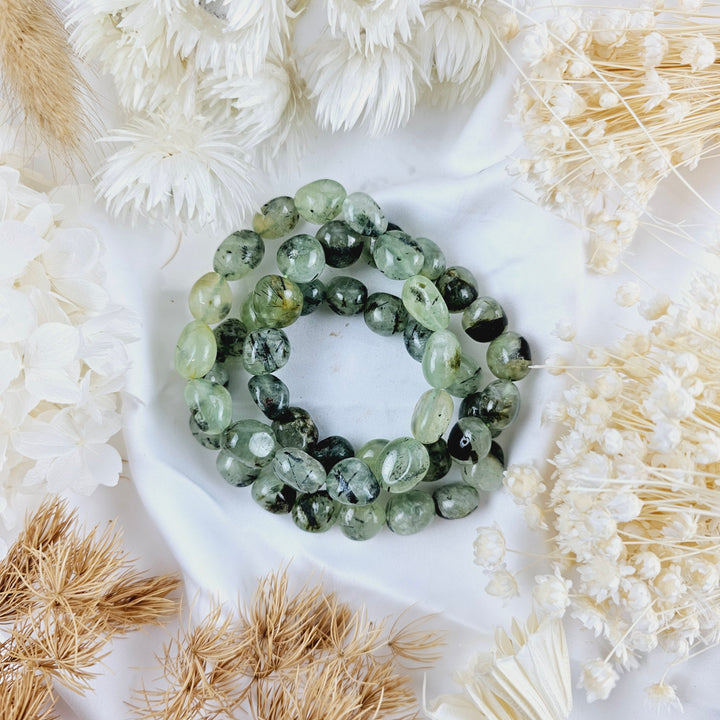 Prehnite in Epidote Bracelet - Tumbled