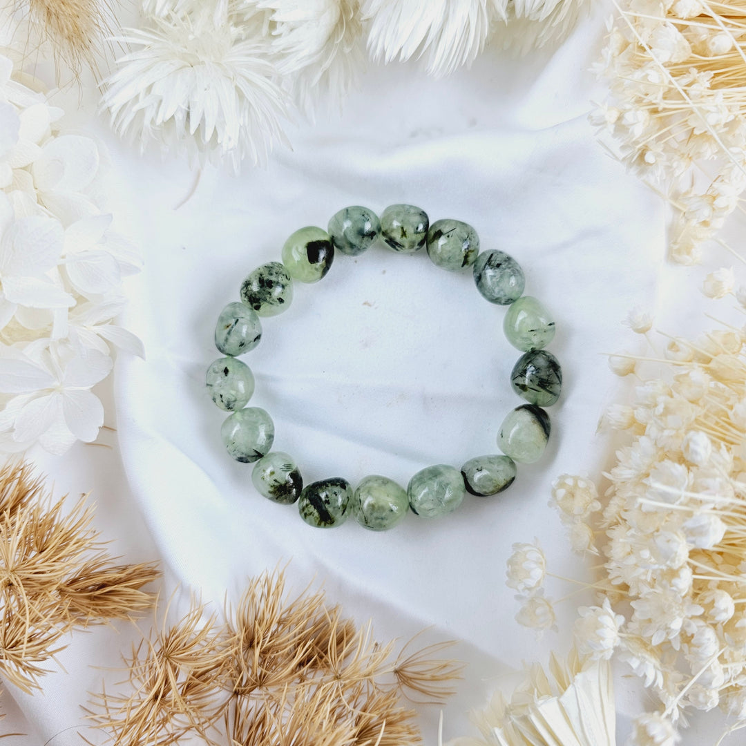 Prehnite in Epidote Bracelet - Tumbled