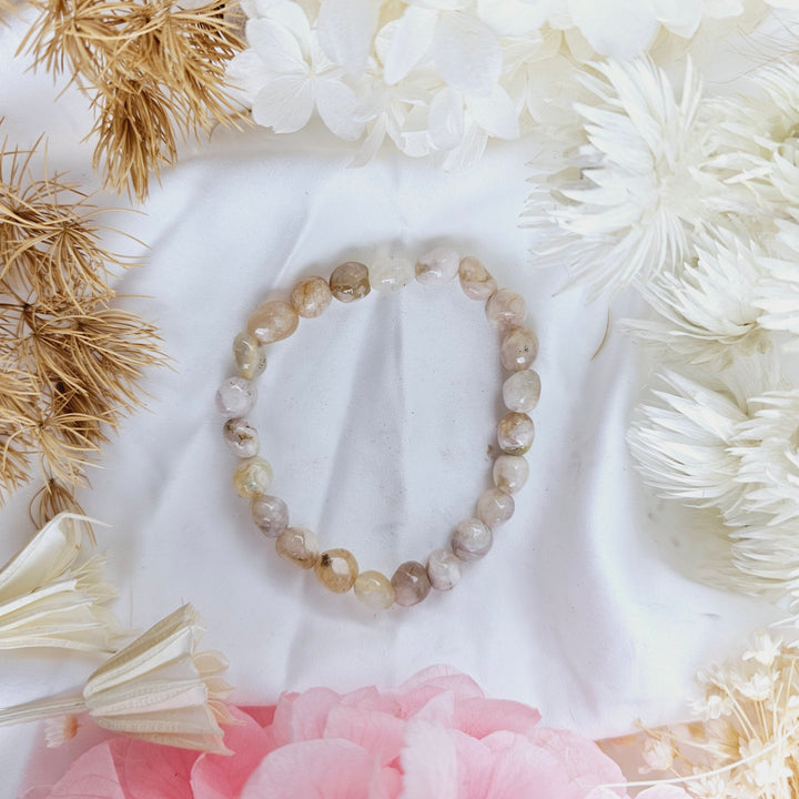 Cherry Blossom Agate Bracelet - Tumbled