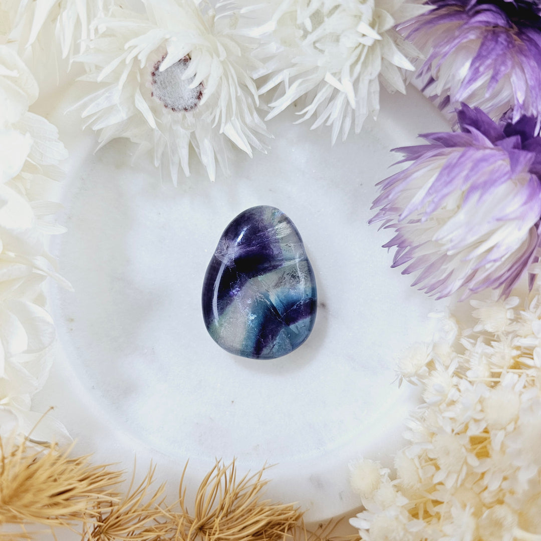 Rainbow Fluorite Tumbled Pendant