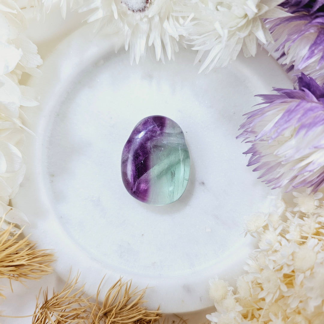 Rainbow Fluorite Tumbled Pendant