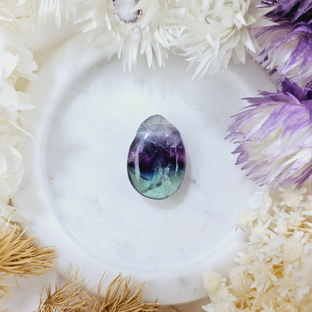 Rainbow Fluorite Tumbled Pendant