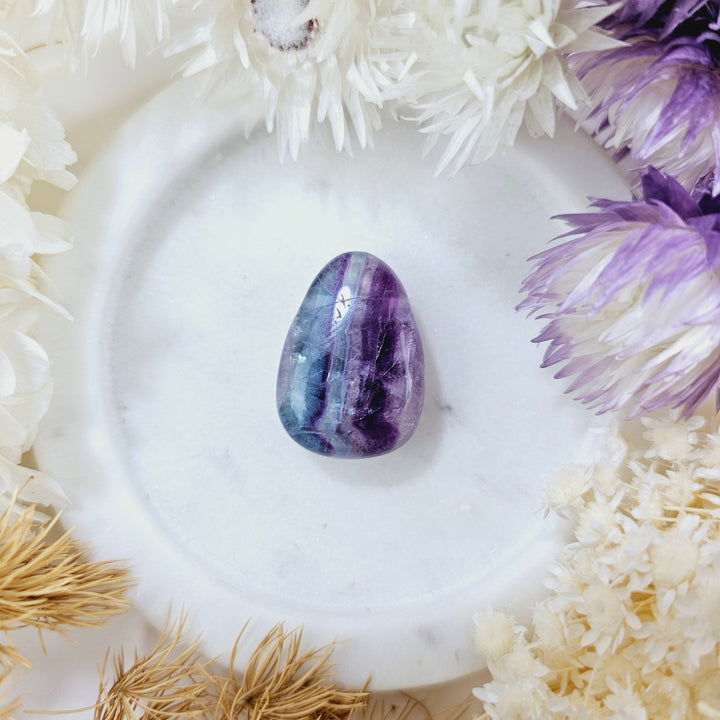 Rainbow Fluorite Tumbled Pendant