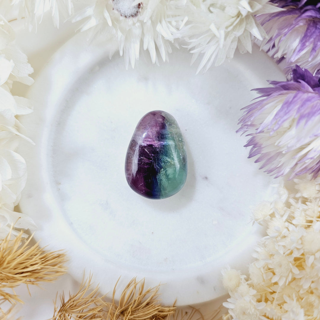 Rainbow Fluorite Tumbled Pendant