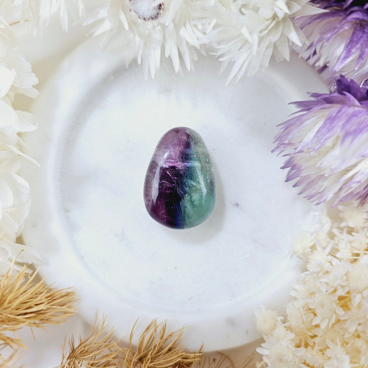 Rainbow Fluorite Tumbled Pendant