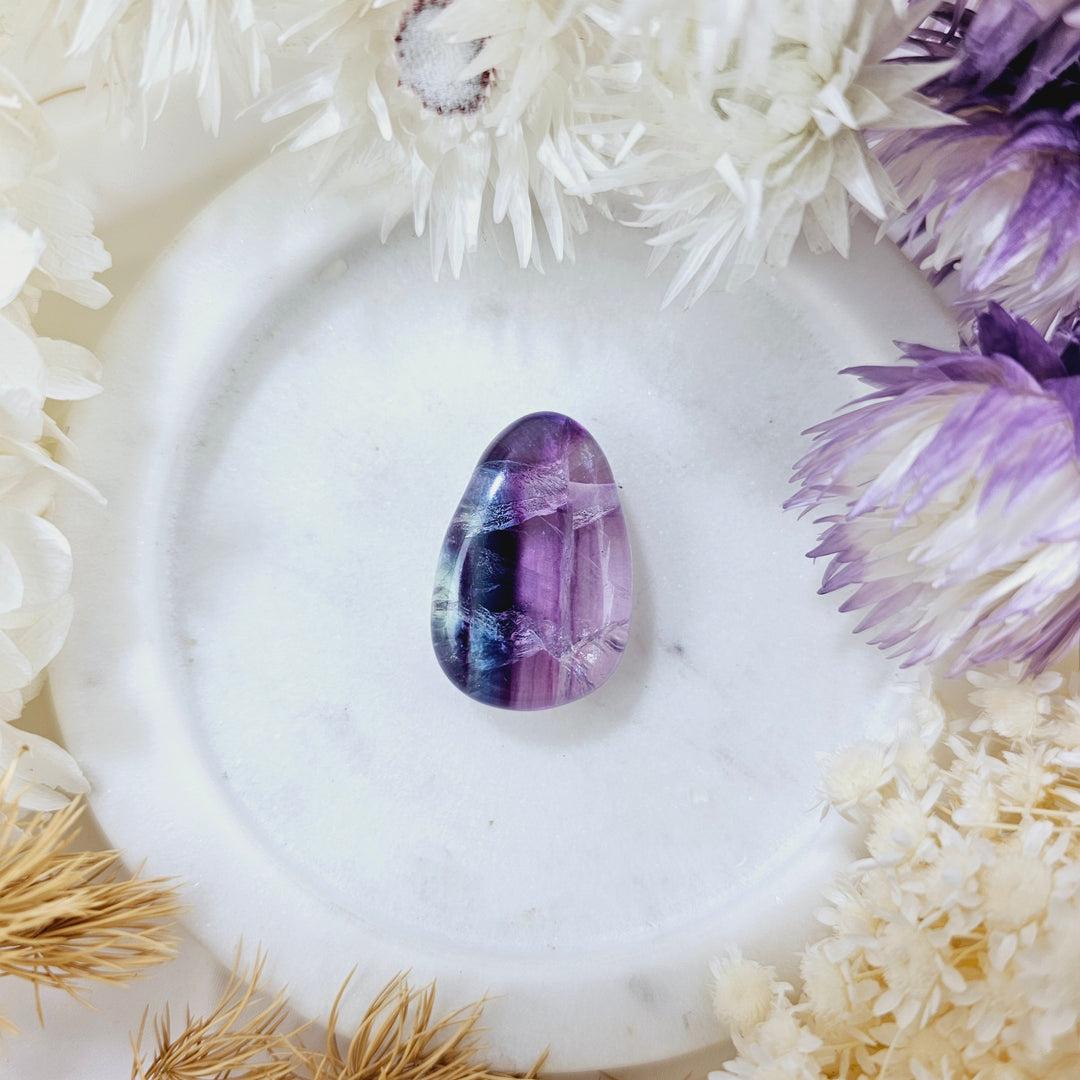 Rainbow Fluorite Tumbled Pendant