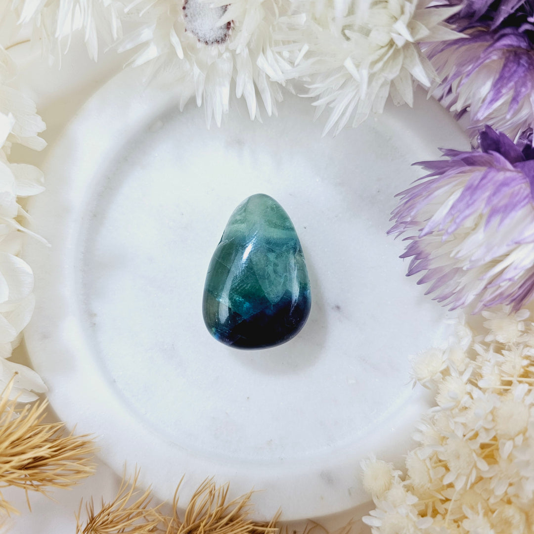 Rainbow Fluorite Tumbled Pendant