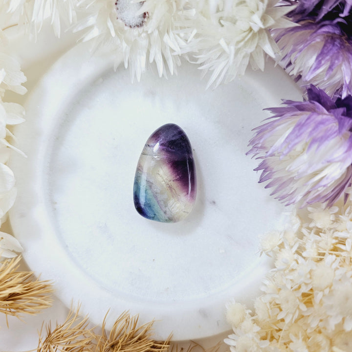 Rainbow Fluorite Tumbled Pendant