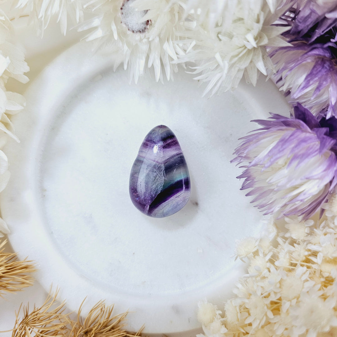 Rainbow Fluorite Tumbled Pendant