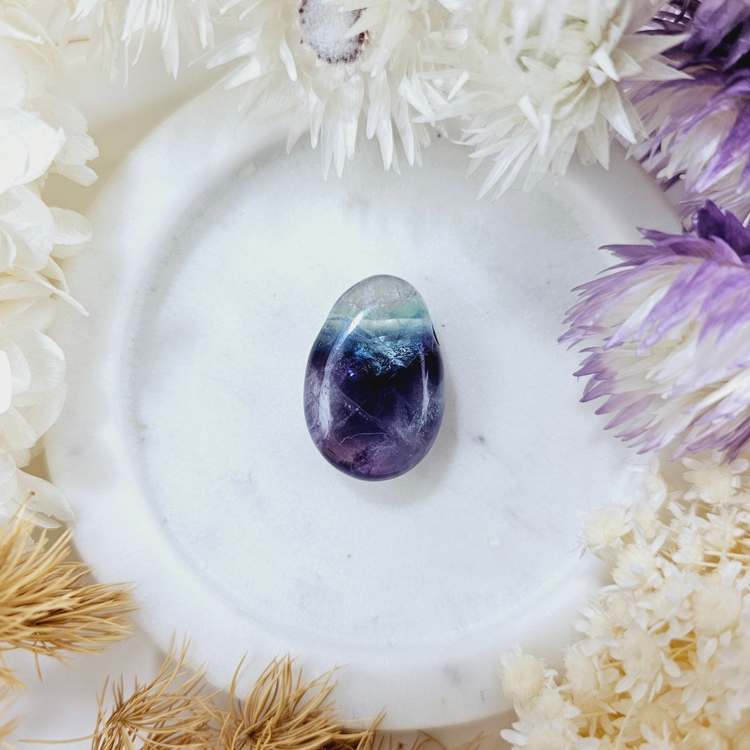 Rainbow Fluorite Tumbled Pendant