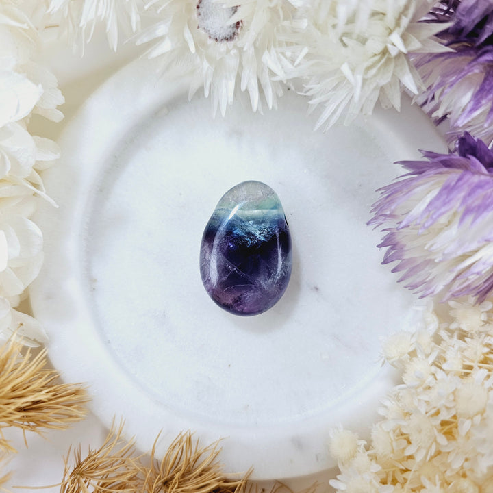 Rainbow Fluorite Tumbled Pendant