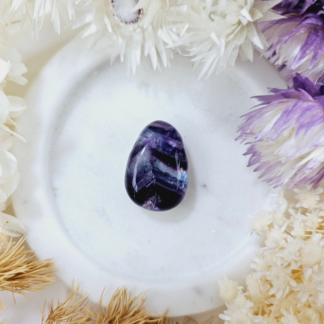 Rainbow Fluorite Tumbled Pendant