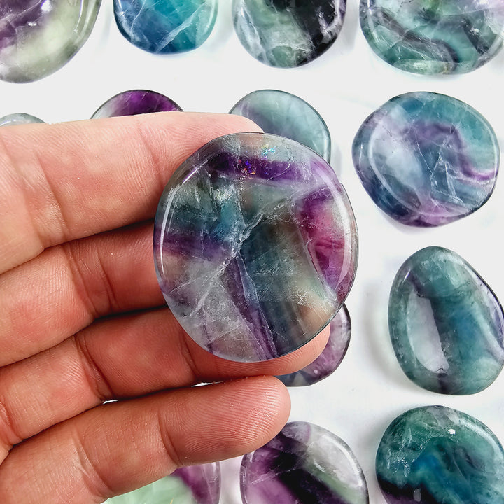 Rainbow Fluorite Worry Stone #2