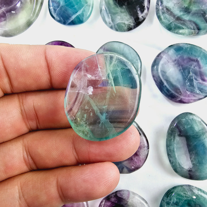 Rainbow Fluorite Worry Stone #2