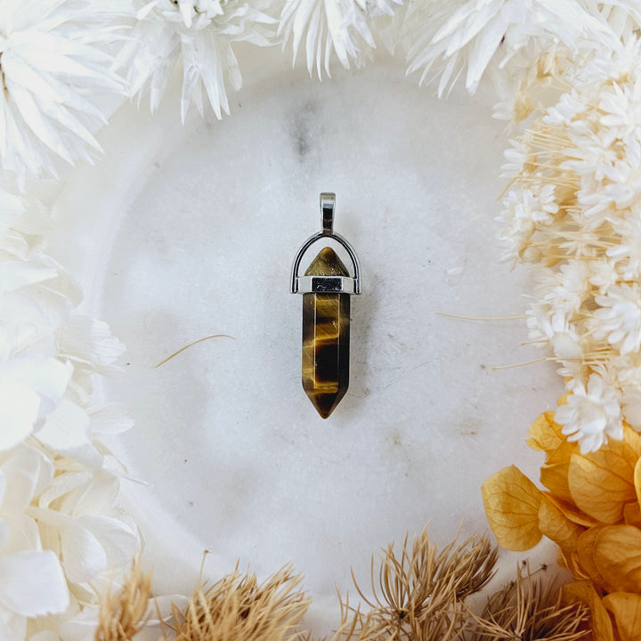 Tigers Eye Silver Pendant