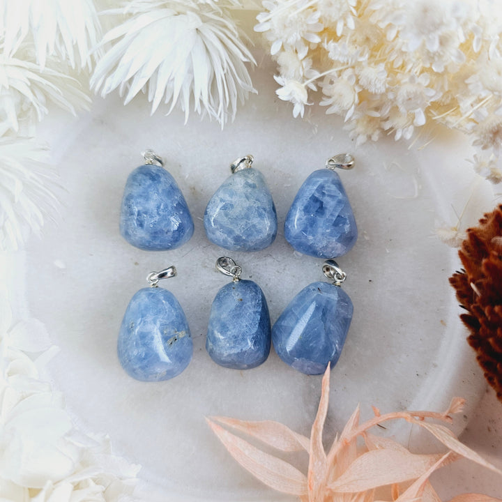 Blue Calcite Tumbled Pendant