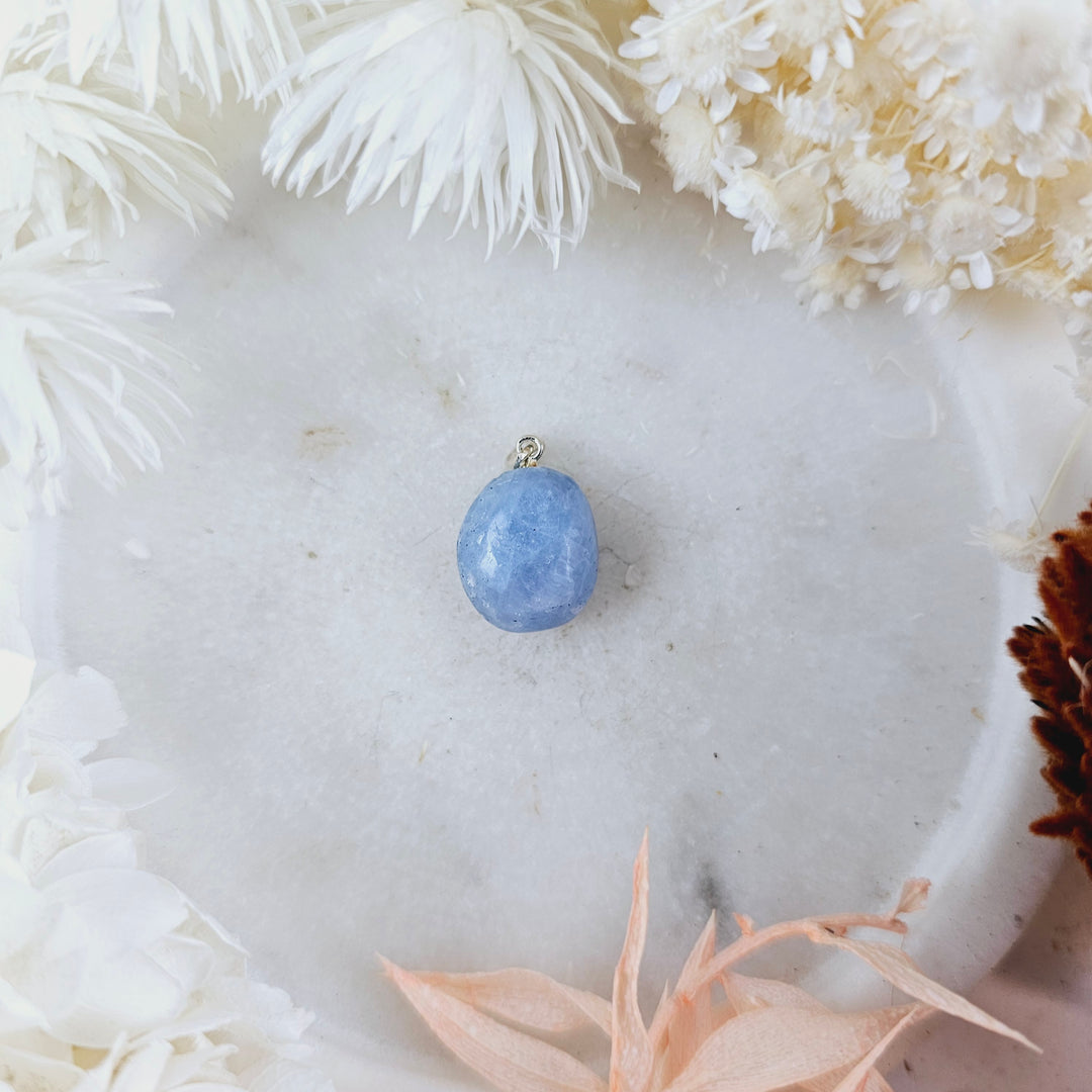 Blue Calcite Tumbled Pendant