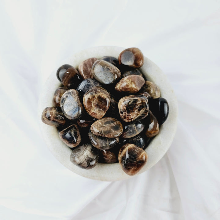 Black Moonstone Tumbled Stone