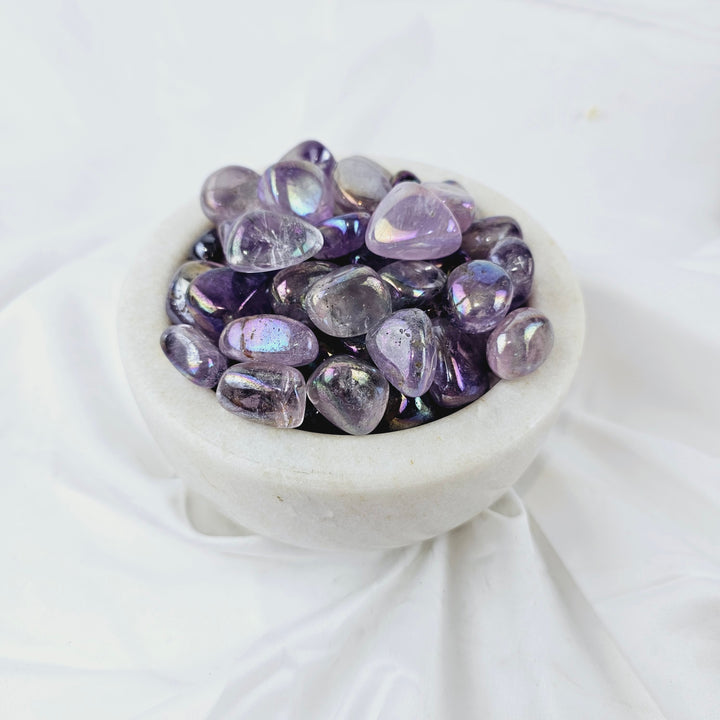 Angel Aura Amethyst Tumbled Stone