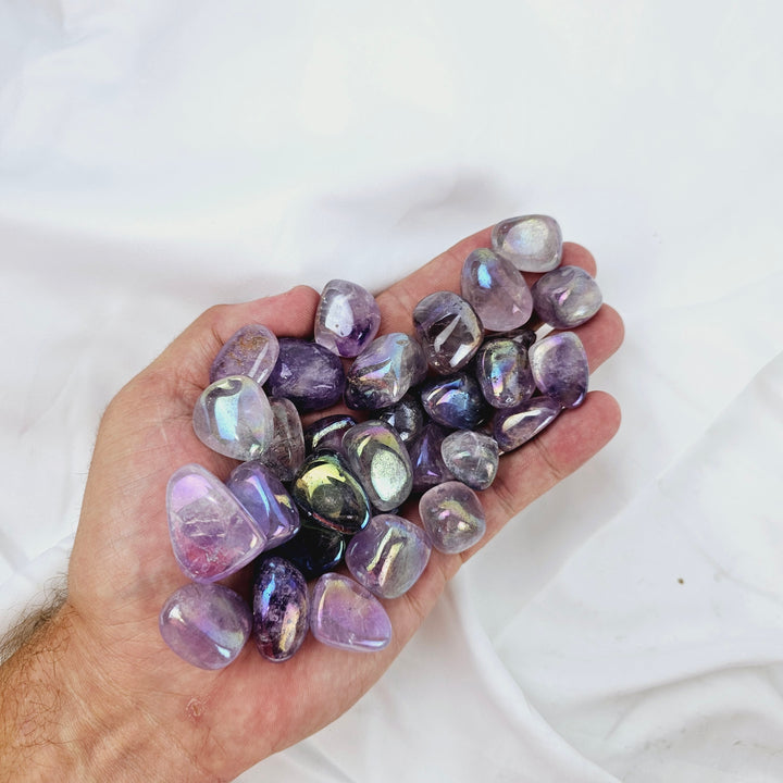 Angel Aura Amethyst Tumbled Stone