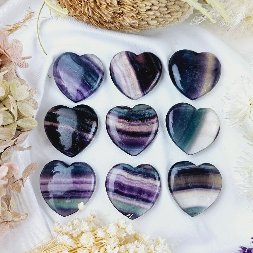 Rainbow Fluorite Heart