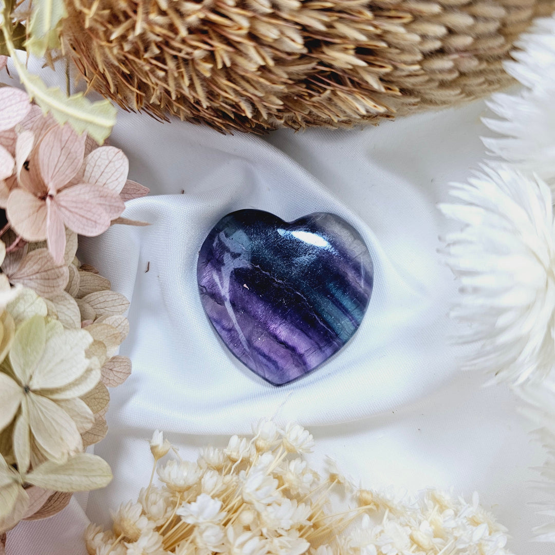 Rainbow Fluorite Heart