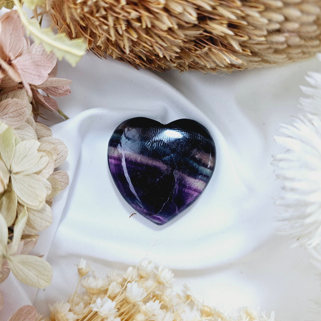 Rainbow Fluorite Heart