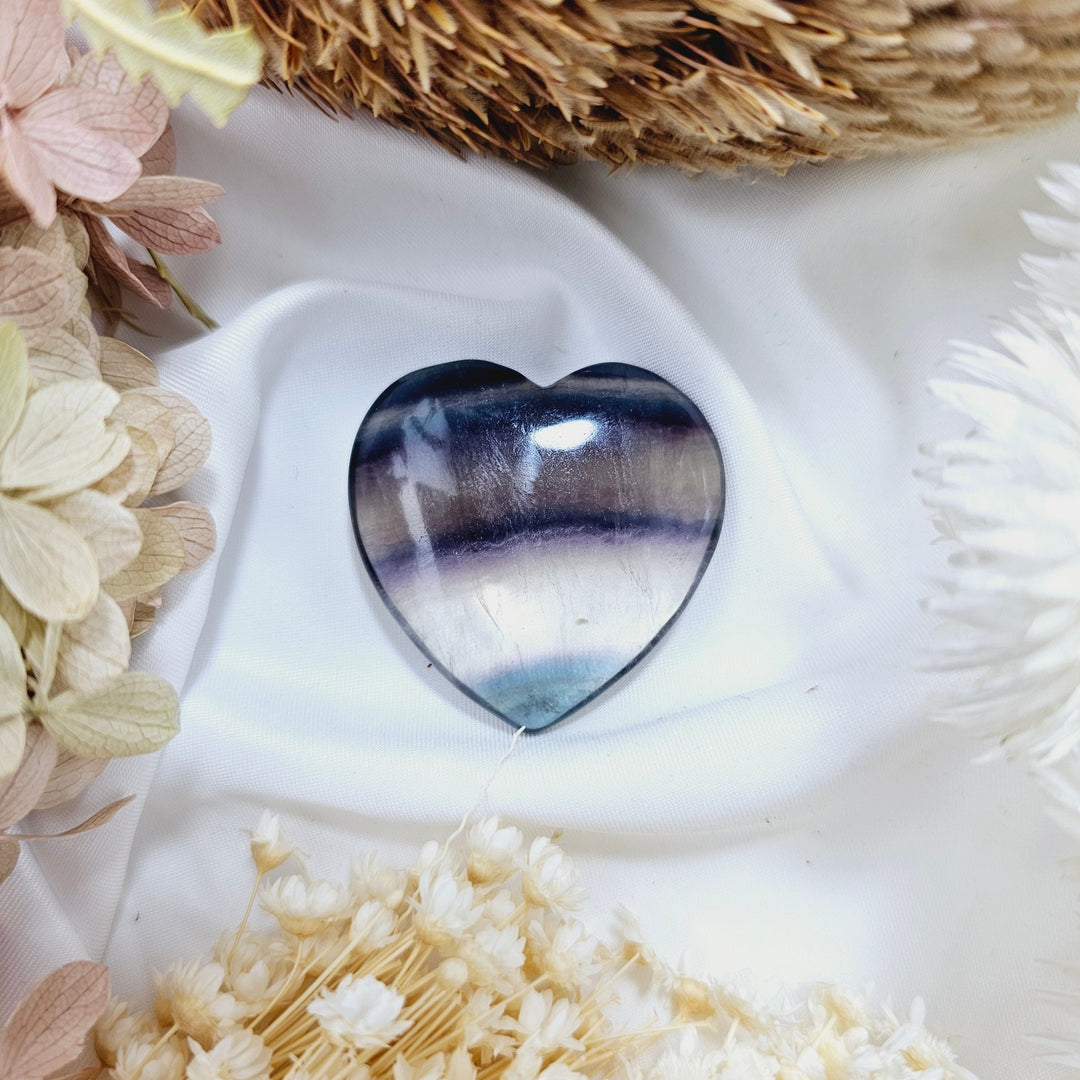 Rainbow Fluorite Heart