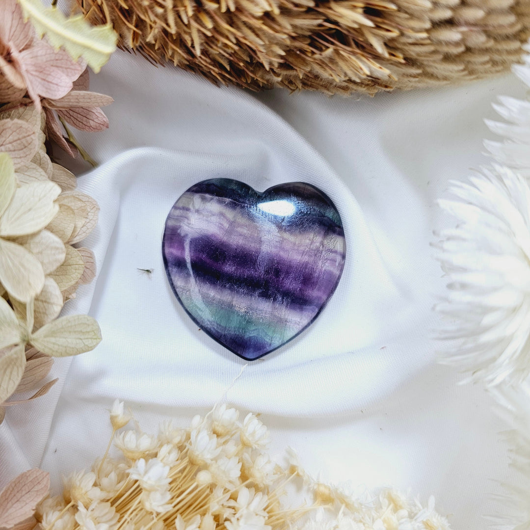 Rainbow Fluorite Heart