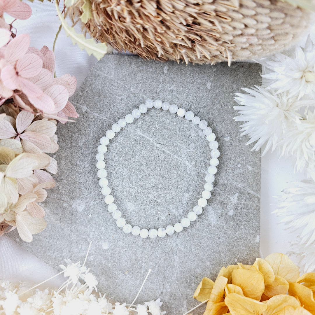 Rainbow Moonstone Bracelet - 4mm