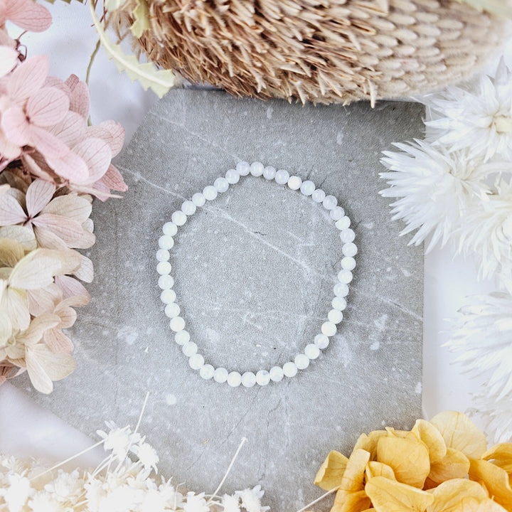 Rainbow Moonstone Bracelet - 4mm