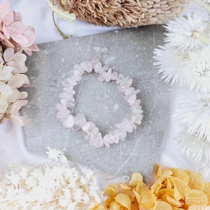 Rose Quartz Bracelet - Large Chip #2