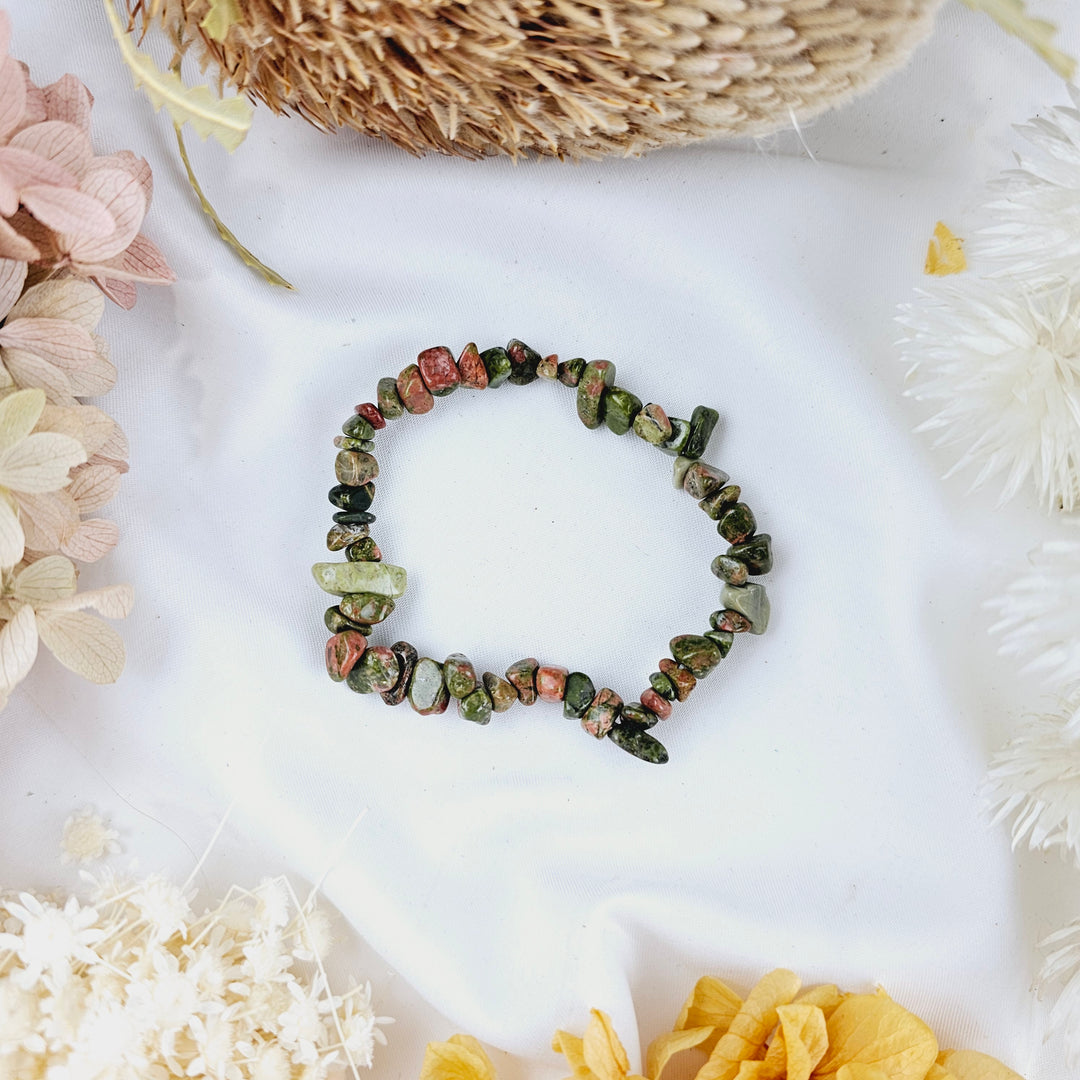 Unakite Jasper Bracelet - chip