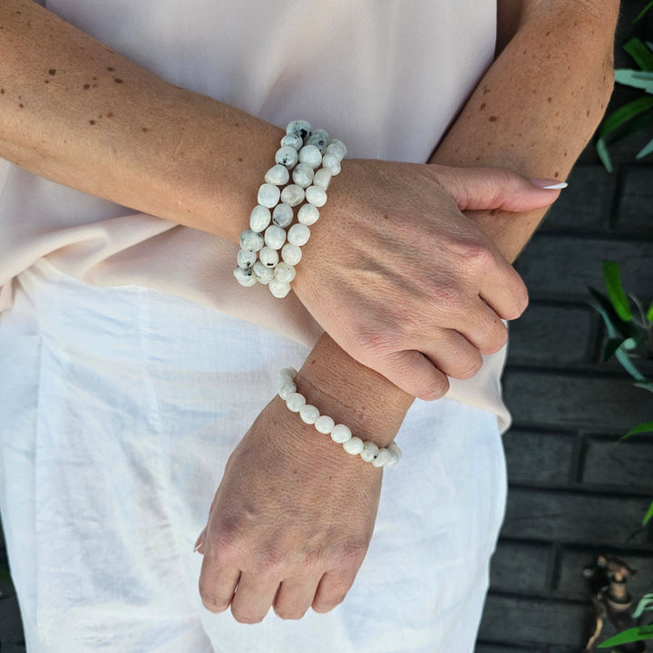 Rainbow Moonstone Bracelet - Tumbled