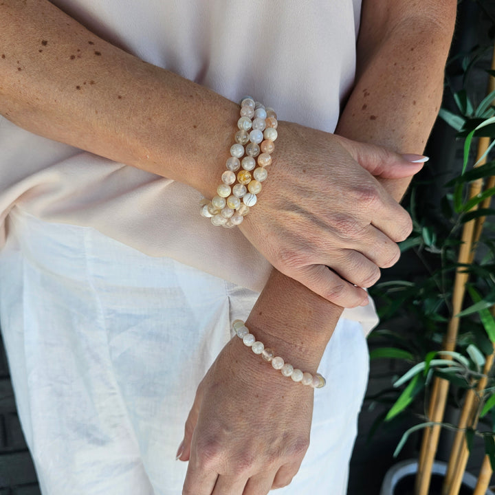Cherry Blossom Agate Bracelet - 8mm