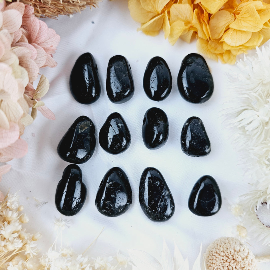 Black Tourmaline Tumbled Pendant