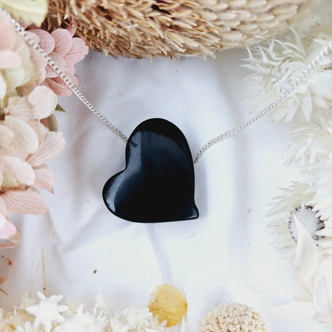 Black Obsidian Heart Pendant