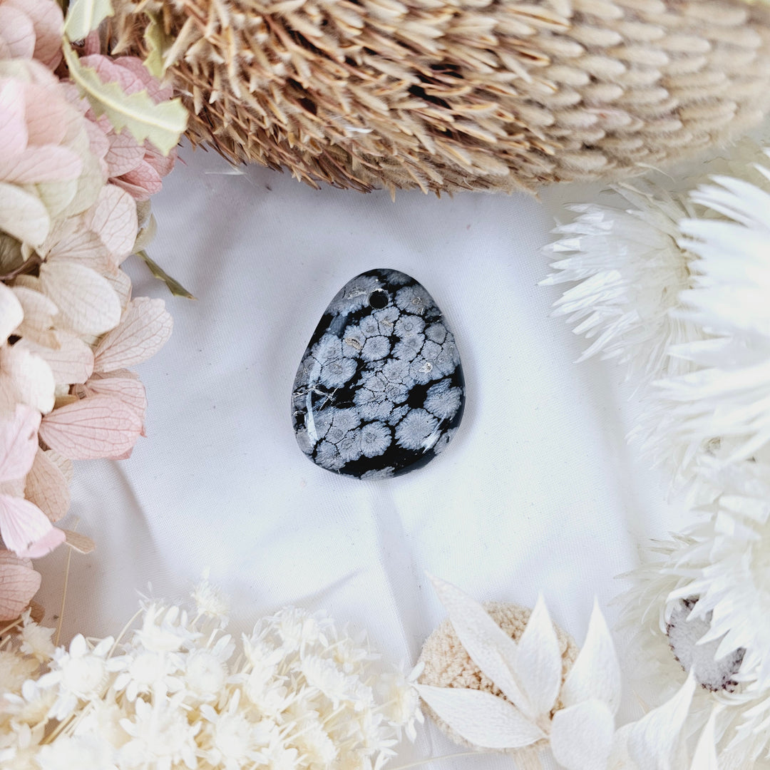 Snowflake Obsidian Pendant