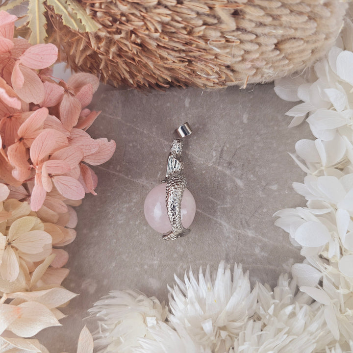 Rose Quartz Mermaid Pendant