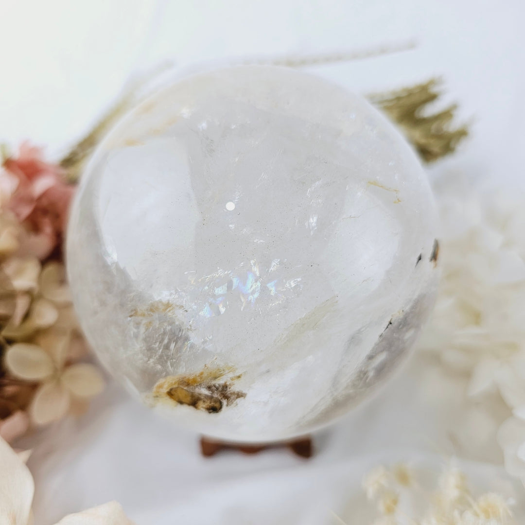 Clear Quartz Sphere (with rainbows)