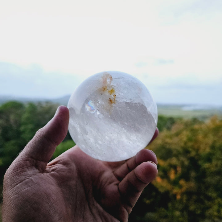 Clear Quartz Sphere (with rainbows)