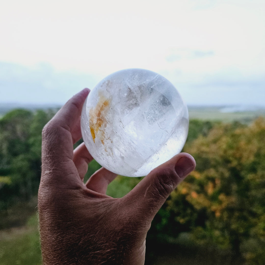 Clear Quartz Sphere (with rainbows)